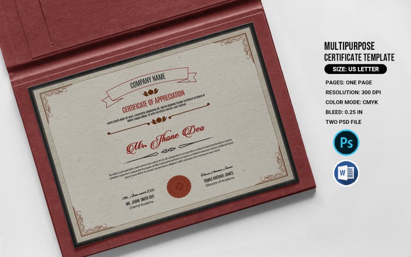 Šablona certifikátu uznání