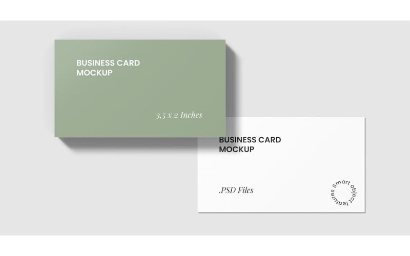 3,5 x 2 Inches Business Card Mockup