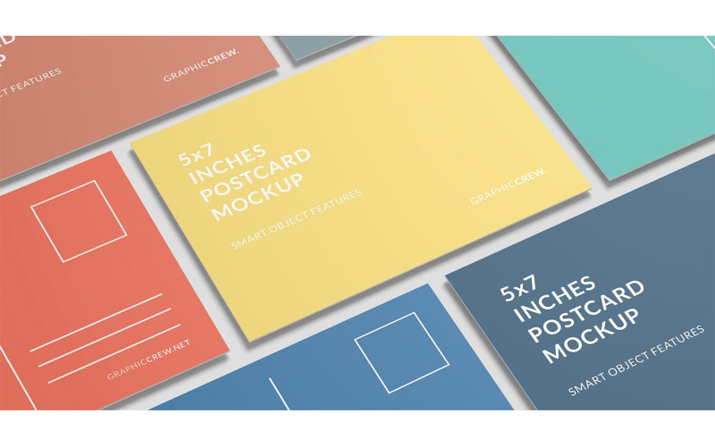 7x5 Inches Closeup Postcard Mockup
