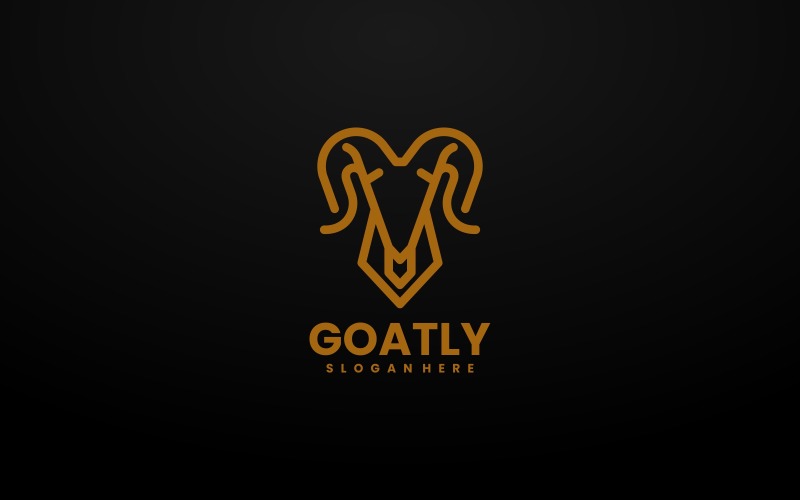 Goat Line Art Logo-Stil 1