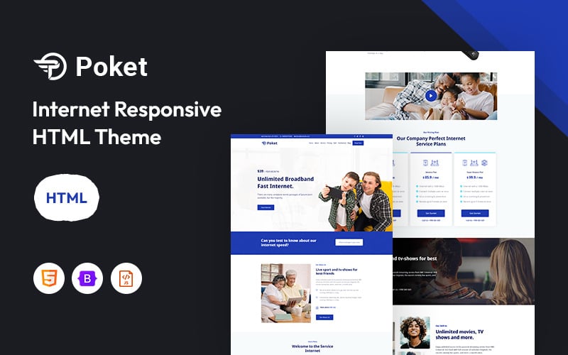 Poket — Шаблон веб-сайта широкополосных и интернет-услуг