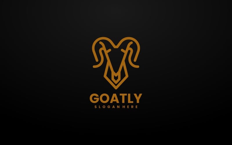 Стиль логотипа Goat Line Art 1