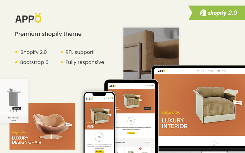 Appo — адаптивная тема Shopify для мебели и интерьера
