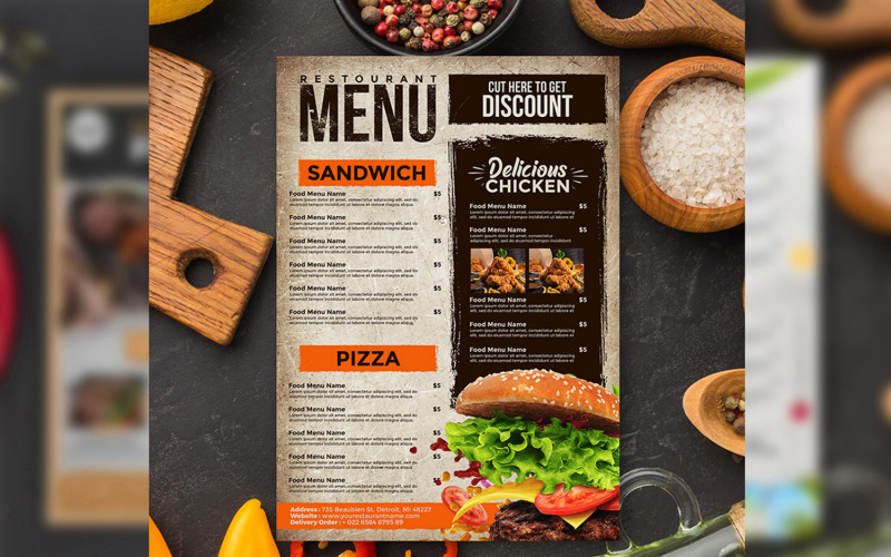 FREE - Vintage restaurant menu