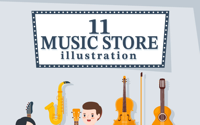 11 Ilustración de la tienda de música