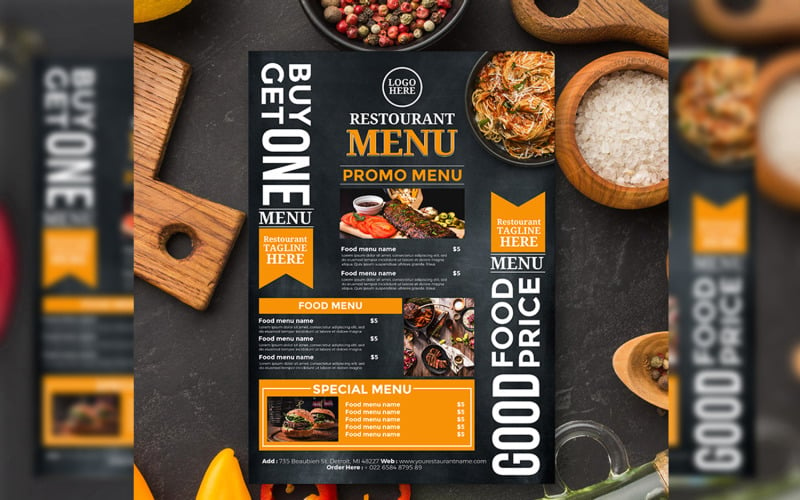 Simple restaurant menu template 2 #295364 - TemplateMonster