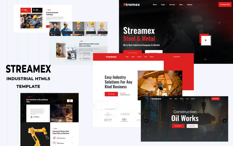 Streamex – промисловий і будівельний HTML-шаблон