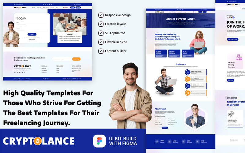 Cryptolance - Serbest Çalışanlar Web Sitesi Şablonu