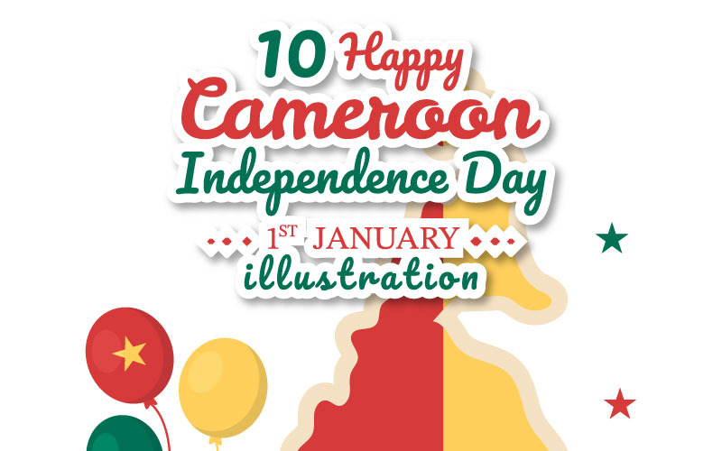 10 Feliz Día de la Independencia de Camerún Ilustración