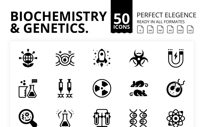 Ikony glyfů biochemie a genetiky