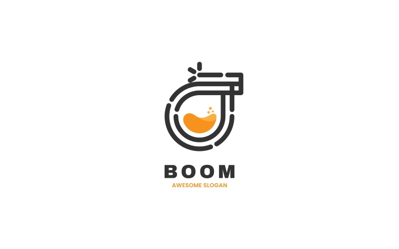 Шаблон логотипу Bomb Line Art