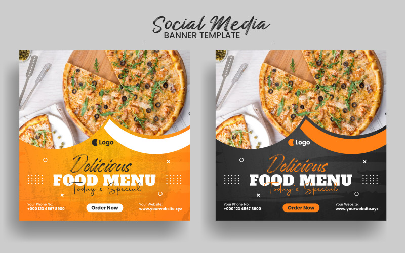 Спеціальне меню смачної їжі в соціальних мережах. Шаблон банера