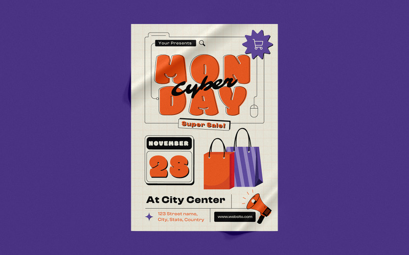 Cyber hétfő marketing szórólap sablon