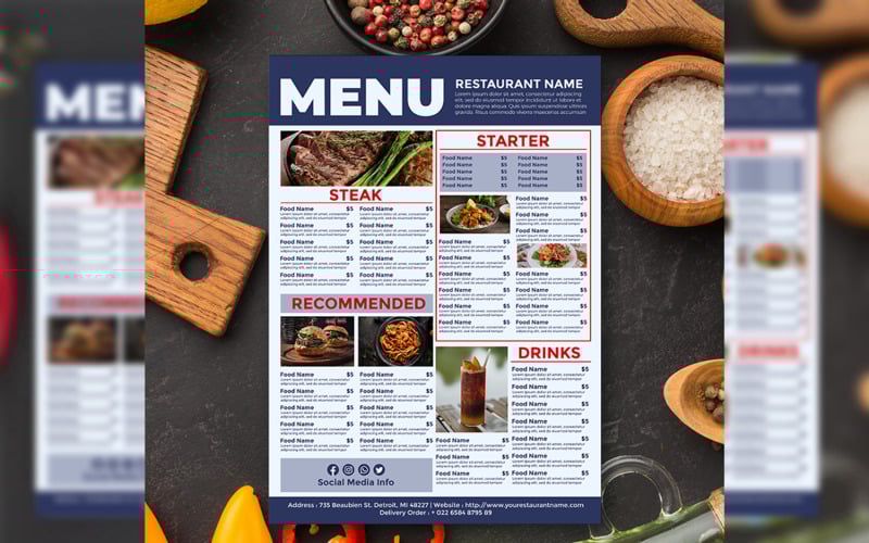 Modern Restaurant Menu #3