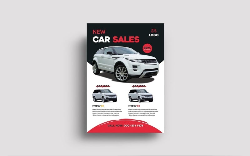 Шаблон дизайна плаката продажи автомобилей