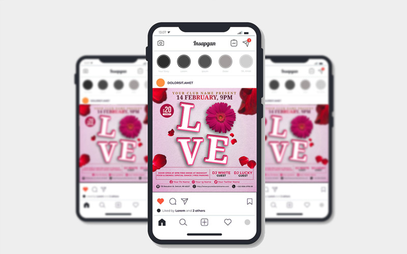 Valentijn Sjabloon - Sociale Media