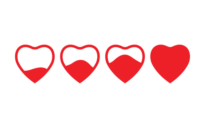 Modelo de design de logotipo de símbolo de vetor de amor Vetor V18