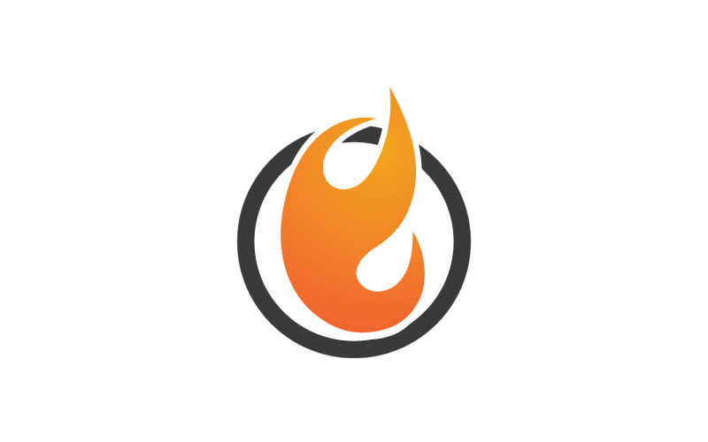 Ogień płomień wektor Logo gorący gaz i symbol energii V22