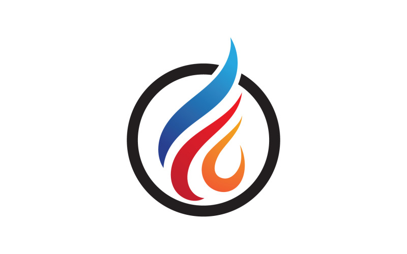Ogień płomień wektor Logo gorący gaz i symbol energii V34