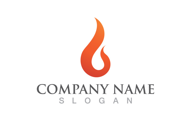 Plantilla de vector de logotipo de llama de fuego caliente V2