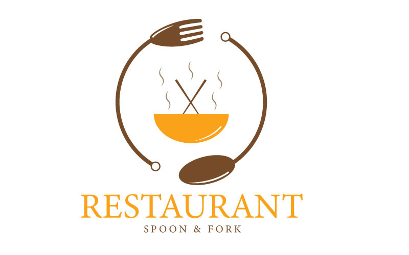 Šablona loga restaurace lžíce a vidličky - šablona loga restaurace