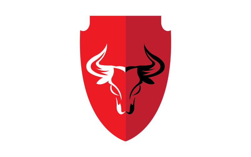 Creative Angry Shield Bull Head Logo Design Symbool 16