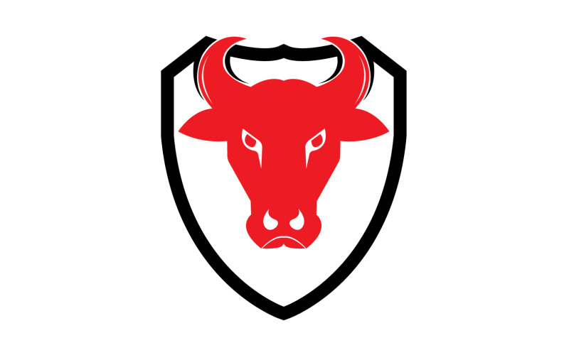 Creative Angry Shield Bull Head Logo Design Symbool 19