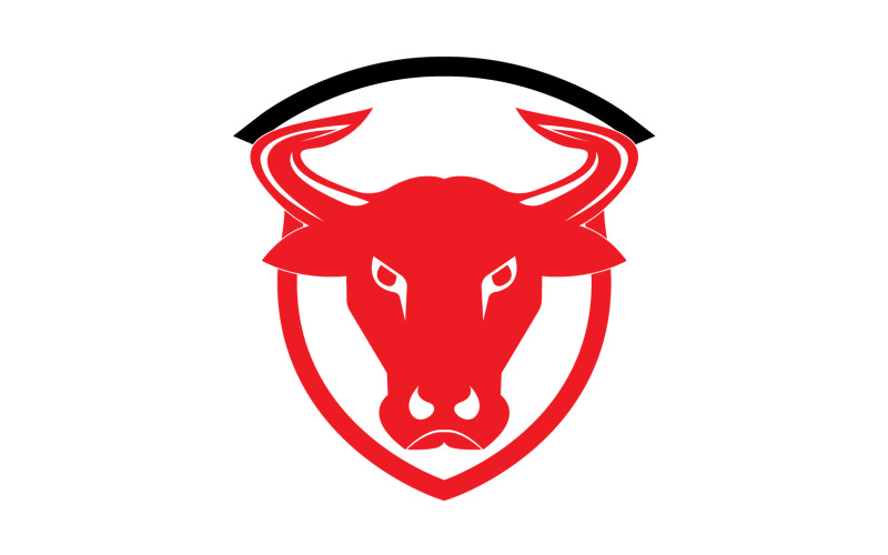 Creative Angry Shield Bull Head Logo Design Symbool 21