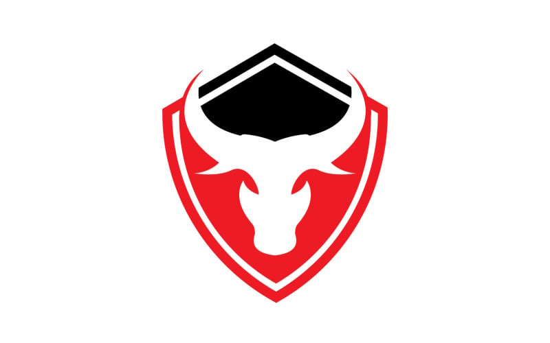 Creative Angry Shield Bull Head Logo Design Symbool 34