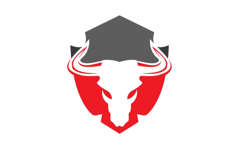 Creative Angry Shield Bull Head Logo Design Symbool 44