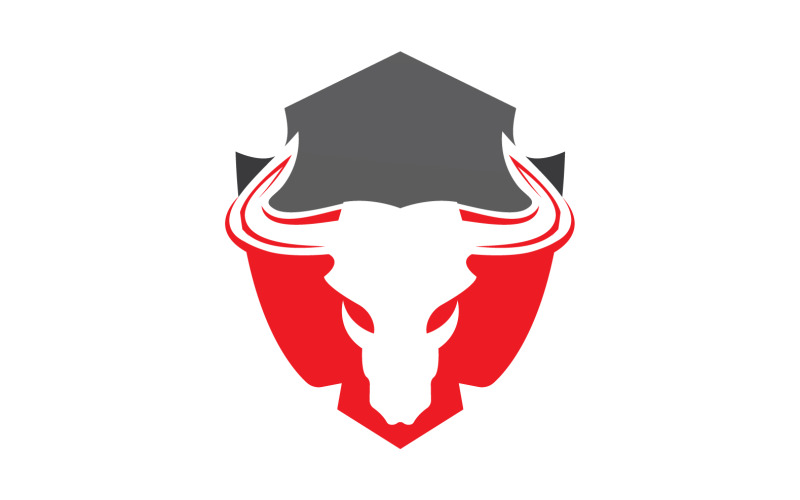 Creative Angry Shield Stierkopf Logo Design Symbol 44