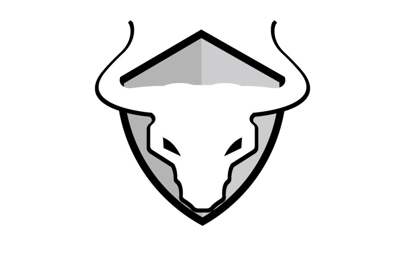 Creative Angry Shield Testa di Toro Logo Design Simbolo 6