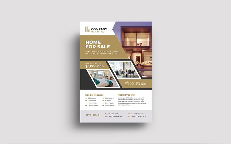 Moderne Immobilien Home Flyer Vorlage