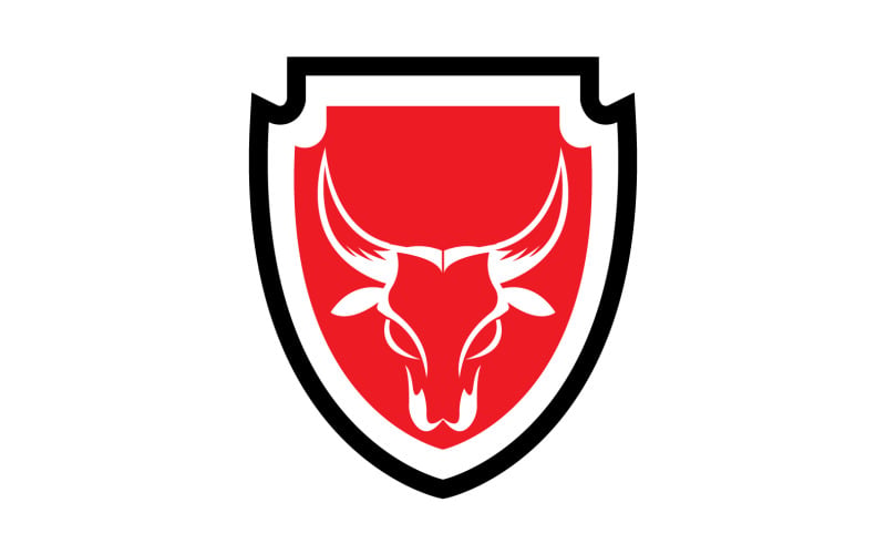 Símbolo criativo de design de logotipo de cabeça de touro escudo zangado 10