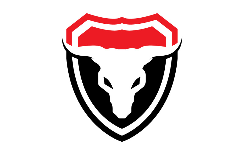 Símbolo criativo de design de logotipo de cabeça de touro escudo zangado 2