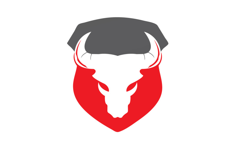 Símbolo criativo de design de logotipo de cabeça de touro escudo zangado 46