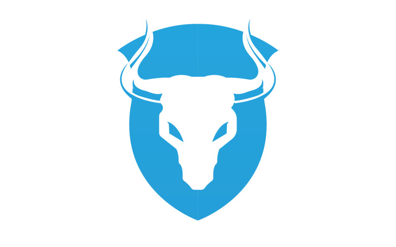 Símbolo criativo de design de logotipo de cabeça de touro escudo zangado 4