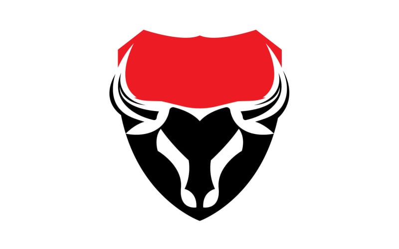 Símbolo criativo de design de logotipo de cabeça de touro escudo zangado 50