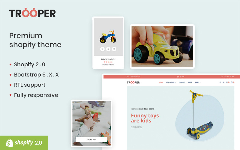 Trooper – Das Premium-Shopify-Theme für Kinderspielzeug und Mode