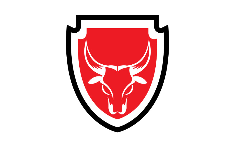 Творчі сердитий щит голова бика дизайн логотипу символ 10