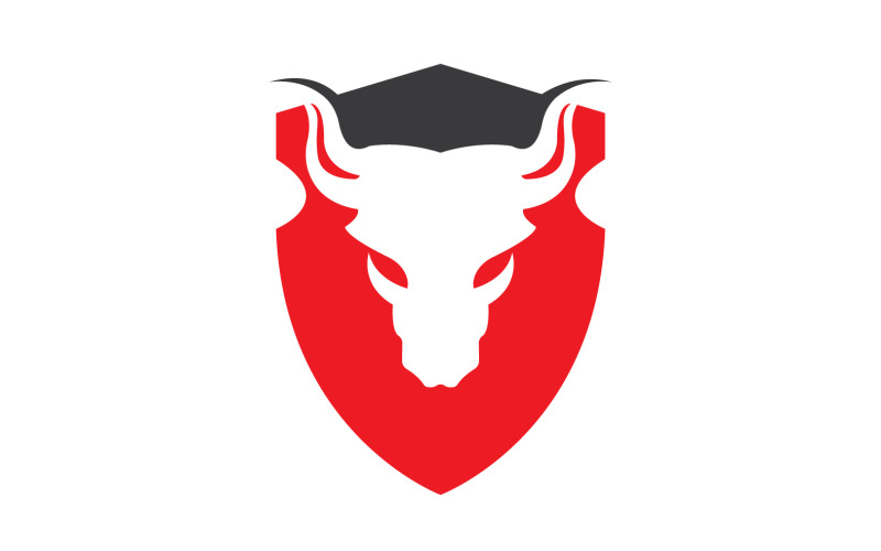 Yaratıcı Kızgın Kalkan Boğa Başı Logo Tasarım Sembolü 41