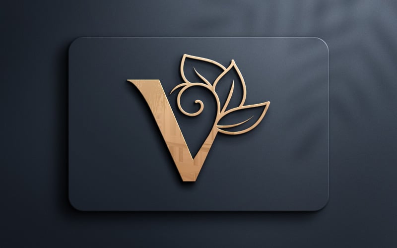 Design de logotipo de beleza de monograma letra V