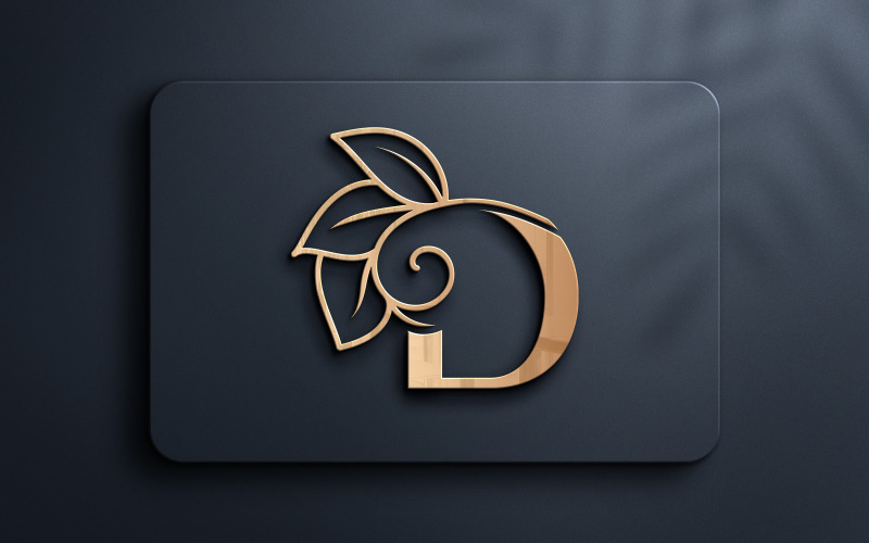 Diseño de logotipo de belleza de monograma de letra D