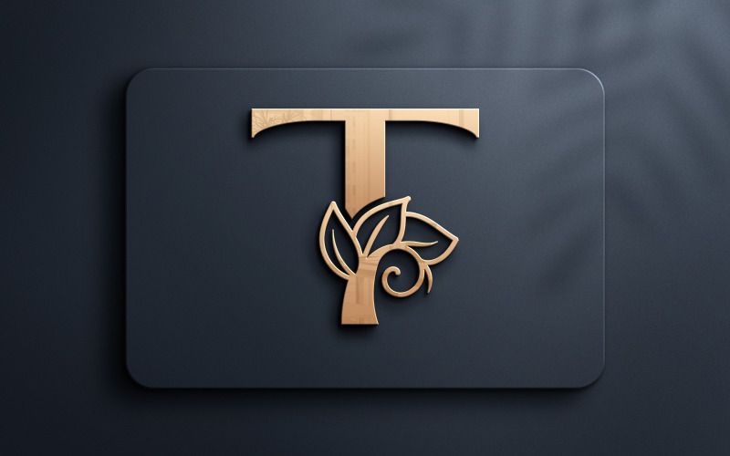 Diseño de logotipo de belleza de monograma de letra T