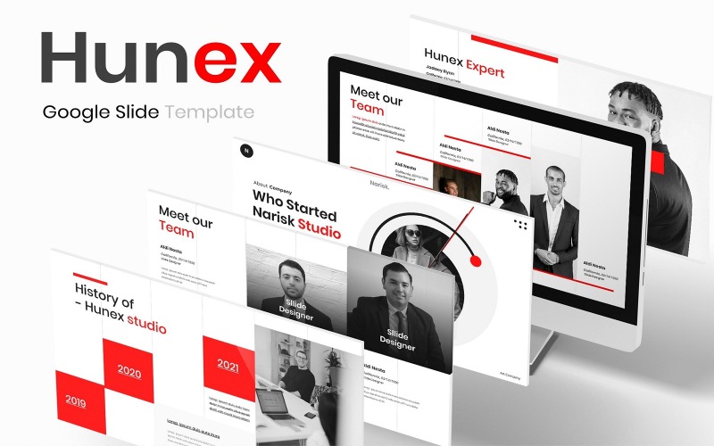 Hunex - Бизнес Шаблон слайдов Google