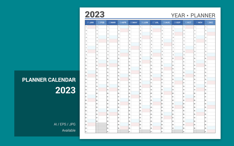 Kalendář 2023 plánovač jednoduchý styl