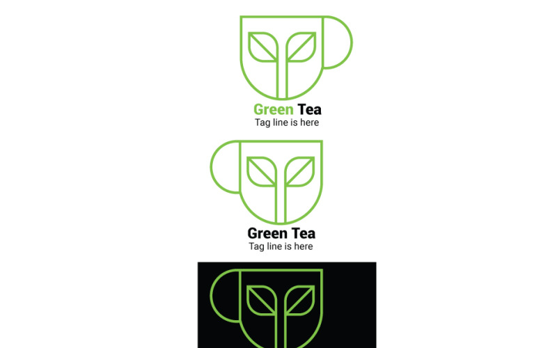 Logo-Vorlage für grünes Teeblatt