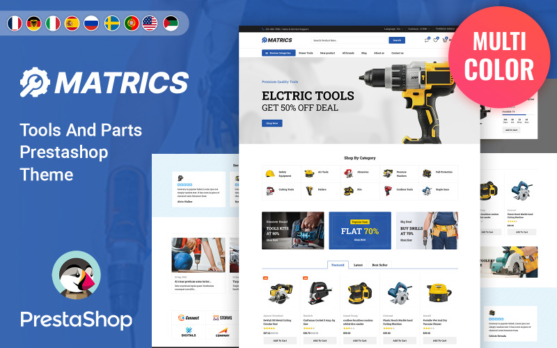 Matrics - 电动工具和设备 PrestaShop 模板