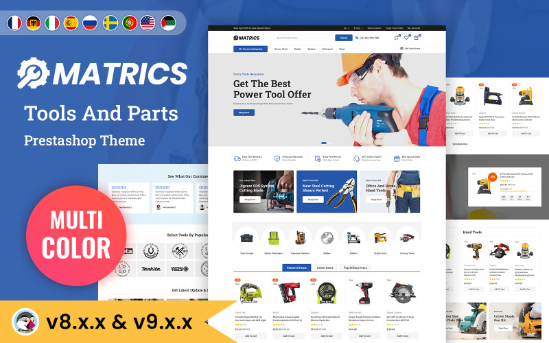 Matrics - Ferramentas Elétricas e Equipamentos Tema PrestaShop