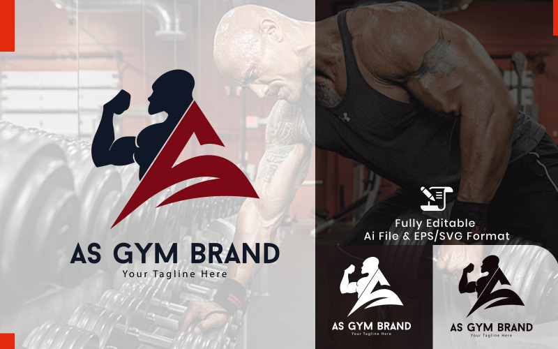Plantilla de logotipo de marca de fitness de gimnasio